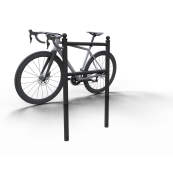 Bicycle lean-on hoop | with flat or ball head | with ball head, for casting in concrete | hot-dip galvanized and coated DB 703